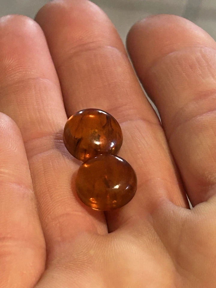 复古 ~ 波尔图琥珀和纯银耳钉  — 第 2/4 张图片