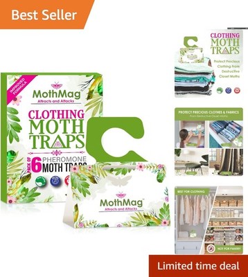 Extra-Strength Moth Traps in Stylish Green - Safeguard Your Fabrics, 6 Count