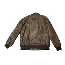 U.S. Army Pride Bradford Ex. Men's Embossed GENUINE Leather Bomber Jacket sz XL