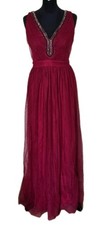 Ladies Evening Prom Dress Size 12 Red Occasion Party Beaded by Little Mistress 