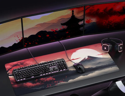 Titanwolf Gaming Mauspad XXL, 900 x 400 x 3 mm, Schreibtischunterlage,Sakura 
