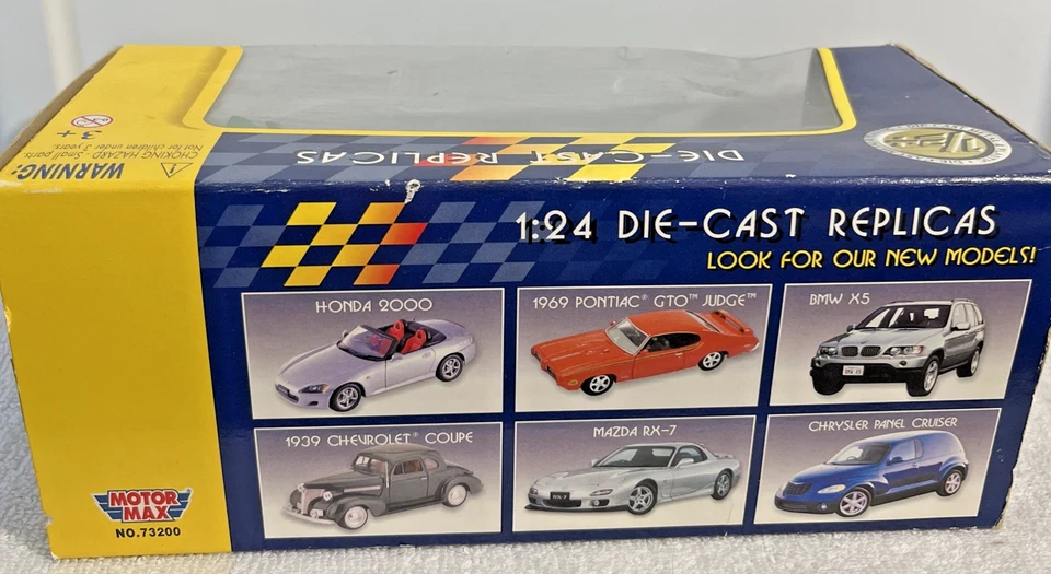 MOTOR MAX 1969 PONTIAC GTO ЛИТОЙ АВТОМОБИЛЬ 1:24 ЗЕЛЕНЫЙ IOB - Изображение 2 из 3