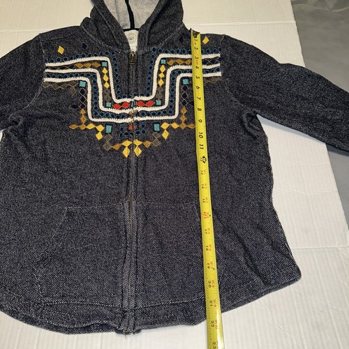 Lucky Brand Lucky Lotus bestickter Strick Hoodie Damen XL Boho Zip Jacke - Bild 2 von 16