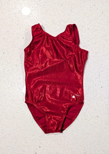 Mystique Destira Gymnastics Dance Leotard Child Small Christmas Red HOLIDAY Xmas