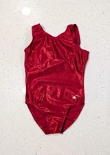 Mystique Destira Gymnastics Dance Leotard Child Small Christmas Red HOLIDAY Xmas
