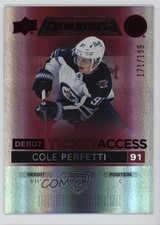 2021 Upper Deck Credentials Debut Ticket Access Red /199 Cole Perfetti #141 11jd
