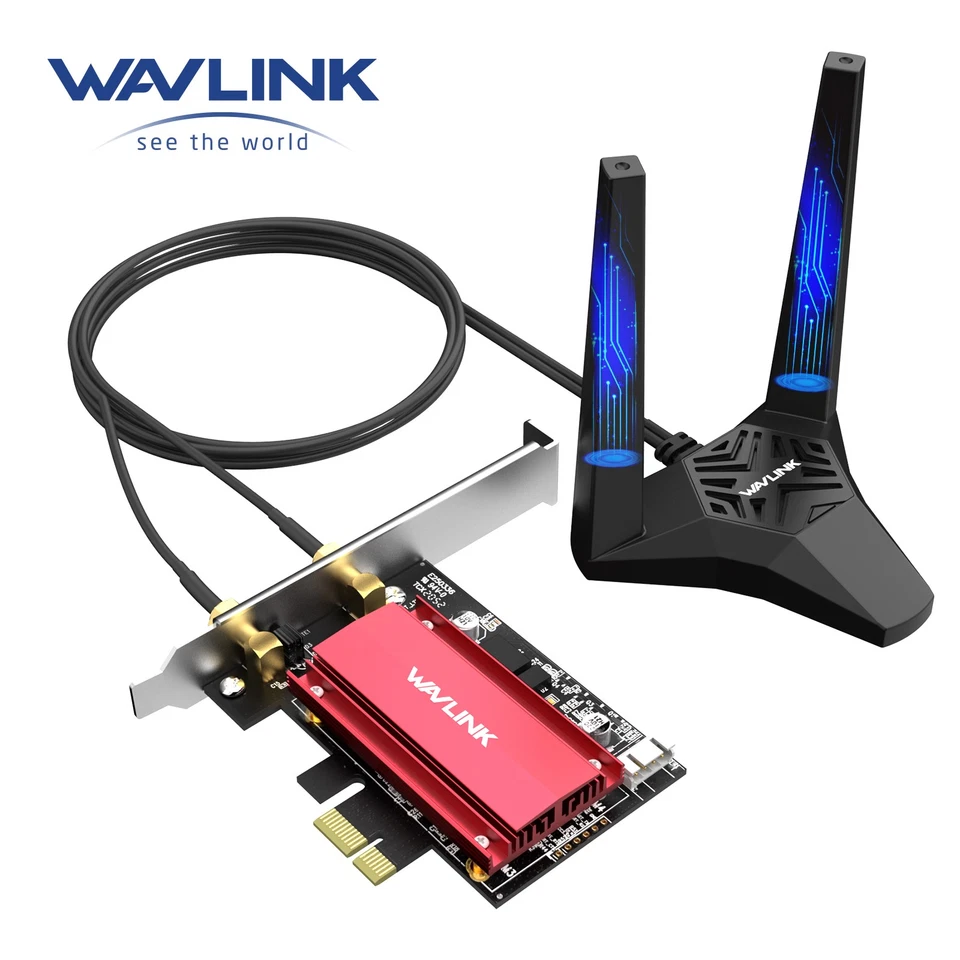 WiFi 6E AX5400 PCIe WiFi Crad Tri-Band Intel AX210 Network Crad com BT5.3 - Imagem 2 de 4