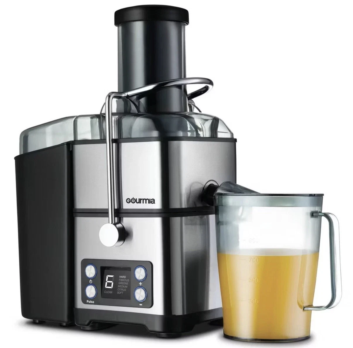 Gourmia 6 Speed Wide Mouth Juice Extraction with Self-Clean:Stainless Incomplete