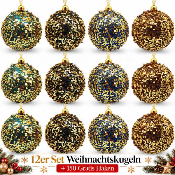 Weihnachtskugeln 12Er Set Plastik Christbaumkugeln Christbaumschmuck Kugeln K567-image