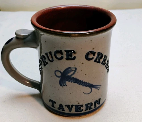 Vintage Harvey Pottery Salt Glazed Spruce Creek Tavern Stoneware Coffee Cup Mug