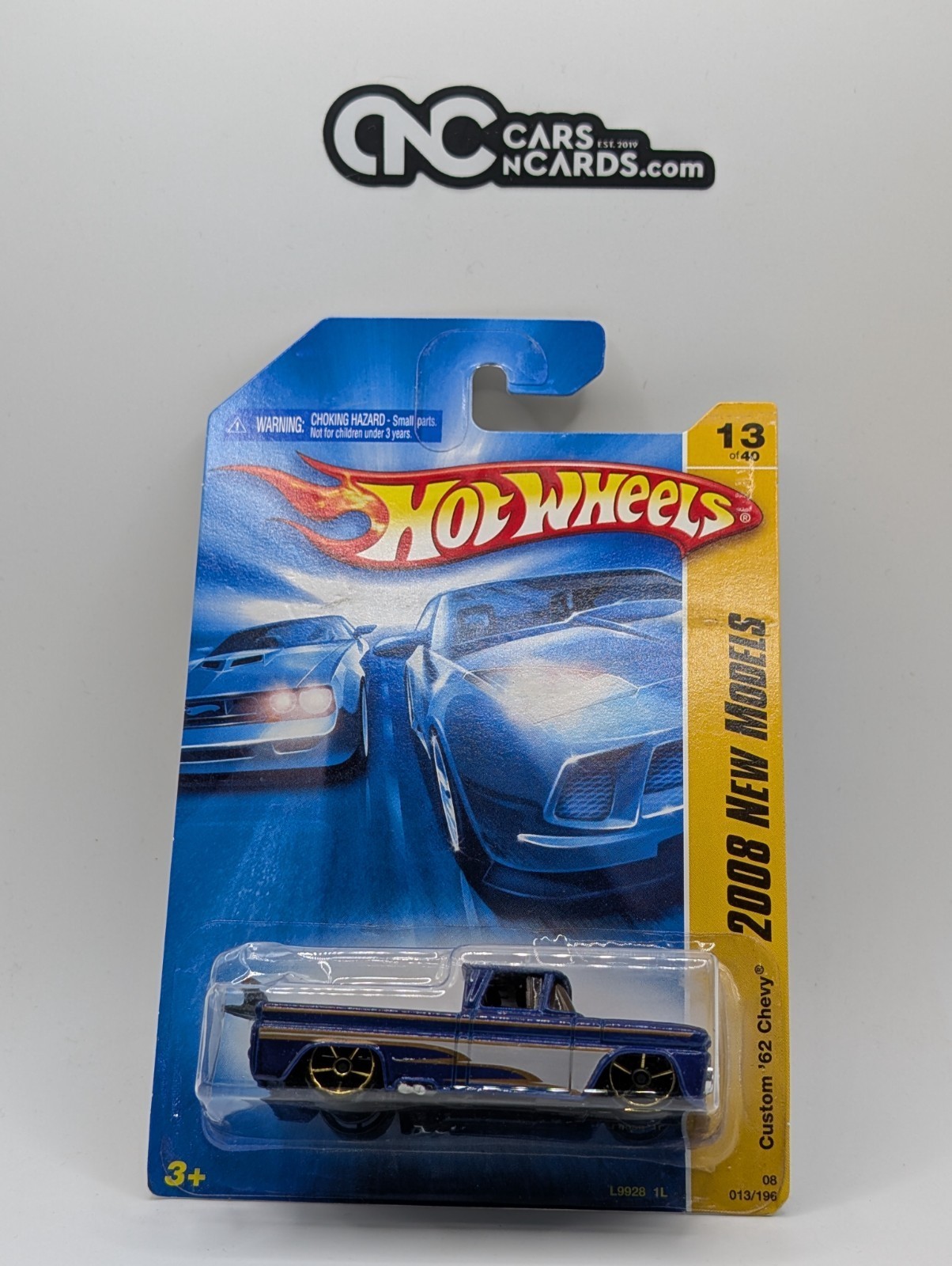 2008 Hot Wheels First Editions 13/40 Custom '62 Chevy Blue 13/196 (Damaged)