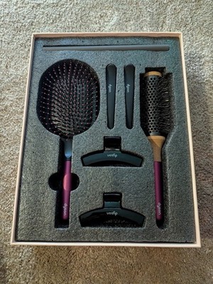 Dyson Hair Accessory Gift Set Paddle Round Brush Clips NIB Complete Box