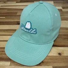 PUSHEEN Breathe Mint Green Cat Embroidered Adjustable Hat CultureFly Strapback