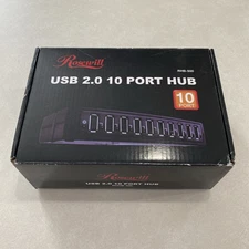 Rosewill 10 Port USB 2.0 Hub Universal With Power Cord, Box & Instructions!