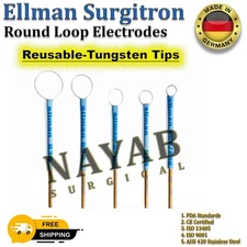 Ellman Surgitron Round Loop Electrodes 5 Pcs Reusable-Tungsten Tips New CE