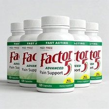 5pack Med Free Living Factor 5 Organic Joint & Muscle Support Complex 120 Caps