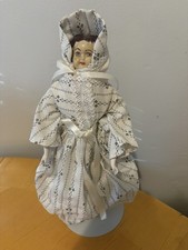 Vintage Collectible China Head Doll Good Condition white Dress with lace