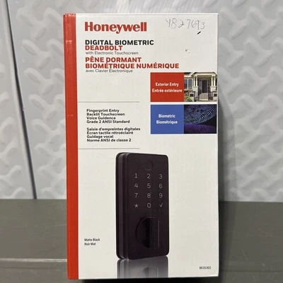 Honeywell Matte Black Touchscreen Keypad Electronic Deadbolt Lock 8635302 - Image 1 of 3