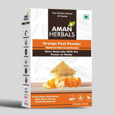 Aman Herbals Pure Orange Peel Powder for Glowing Skin & Hair Care 100 g