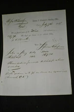 1852 Sissons & Chapmans Banking Office, Lyons, NY, Letter to Abraham Bell