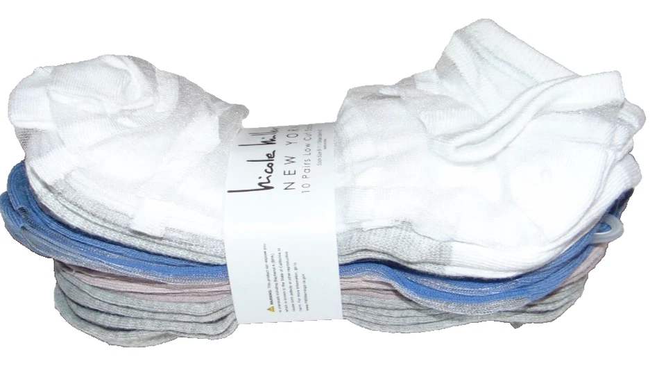 ~10 NWT Women's NICOLE MILLER Low-Cut Socks! Shoe Size 5-10 Super Cute FS:) - Image 2 of 2