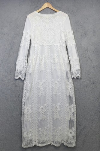 Orange Creek Maxi Dress Womens M/L White Lace Overlay Boho Western Fairy New - 第 3/22 張圖片