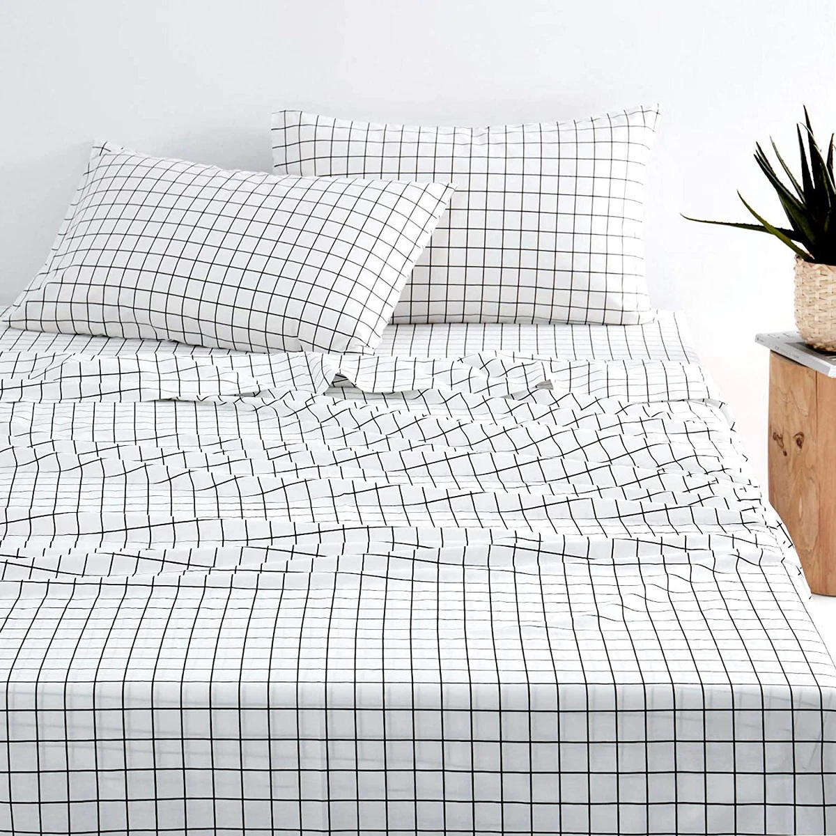 Grid bed sheets online