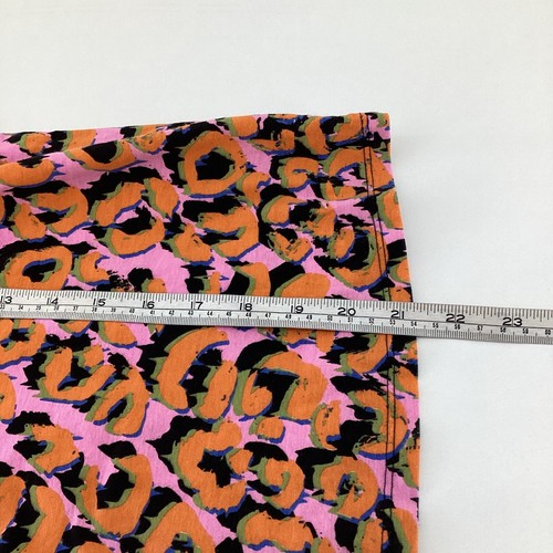 ASOS Orange Pink Leopard Print T-Shirt Size 8 Animal Graphic Stretch Tee - Picture 8 of 9
