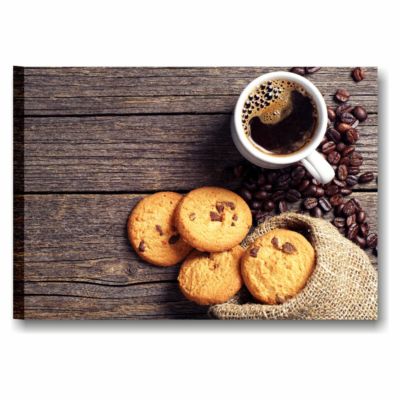 Cookies Kaffee LEINWANDBILD 70x50 cm DRUCK BAR KÜCHE VINTAGE SÜSSIGKEITEN KONDITOR