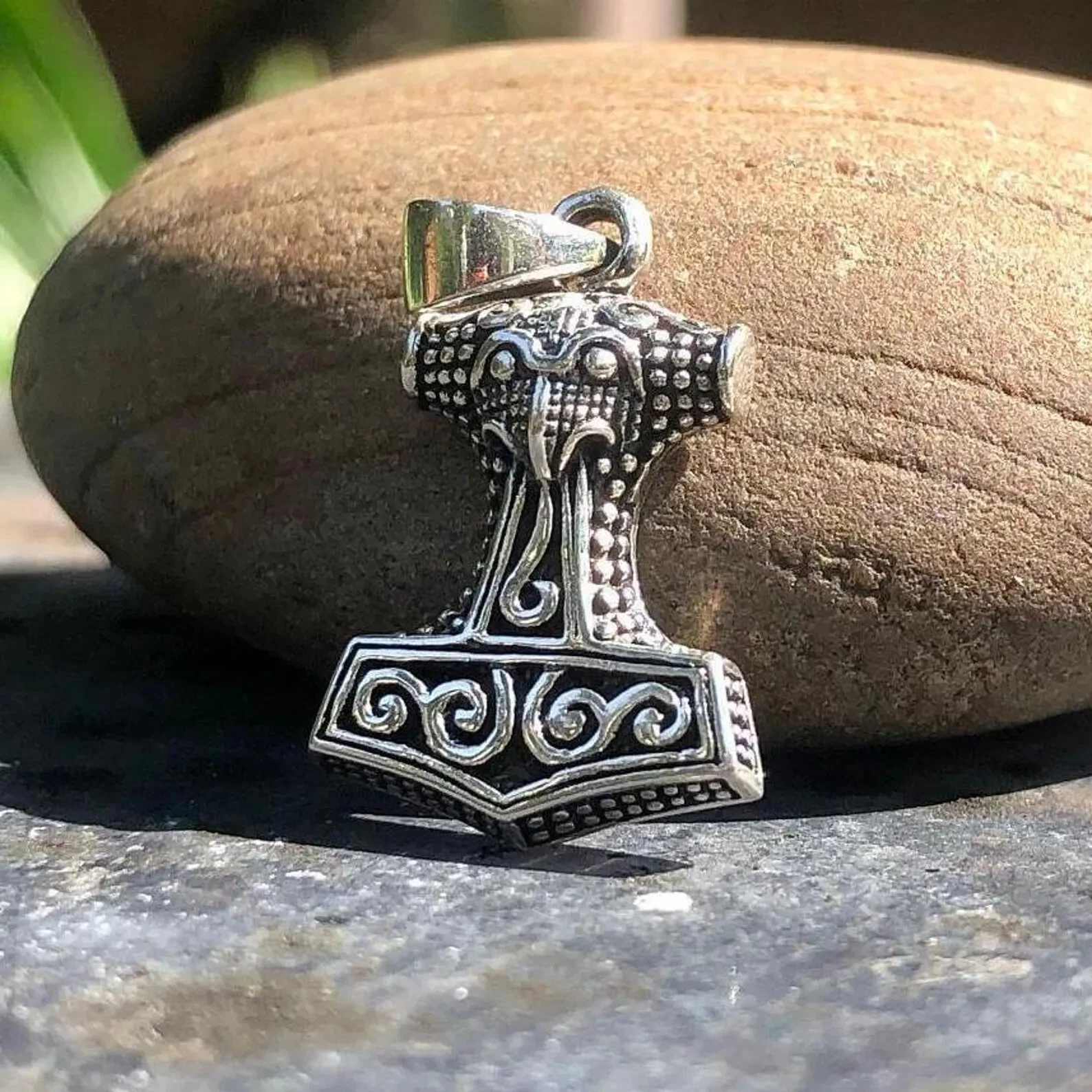 Handcrafted 925 Sterling Silver Thor's Hammer Small Viking Odinson Mjolnir Charm