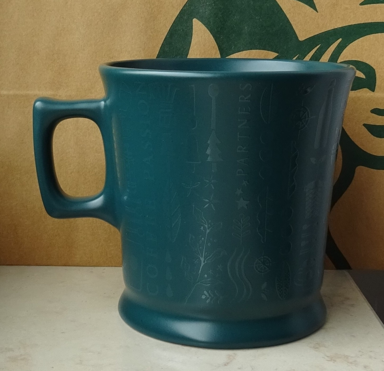 Thumbnail - Starbucks Mug Tasse Becher 50th Anniversary Badge Grün Mit Bronze Logo