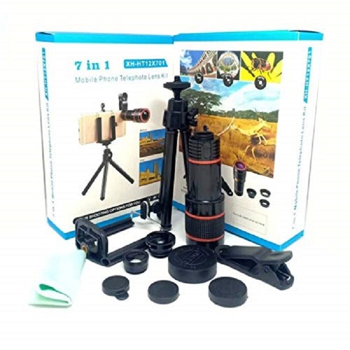 PACK FOTOGRAFICO 7 EN 1 LENTES CAMARA MOVIL TELEOBJETIVO 12X | eBay