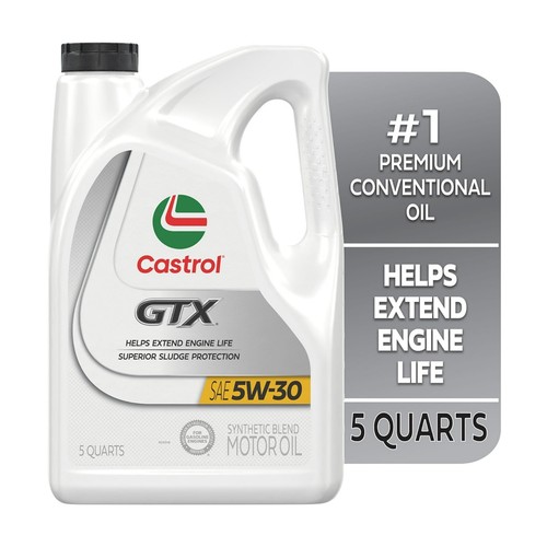 🔥COMBO 2 PACK🔥 Castrol GTX 5W-30 Synthetic Blend Motor Oil, 5 Quarts - Picture 3 of 9