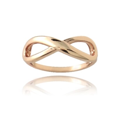 18K Rose Gold Über 925 Silber Poliert Ring der Unendlichkeit, Größe