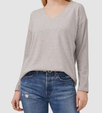  69 Vince Camuto Women's Gray Drop Shoulder Cozy V-Neck Knit Sweater Size Medium