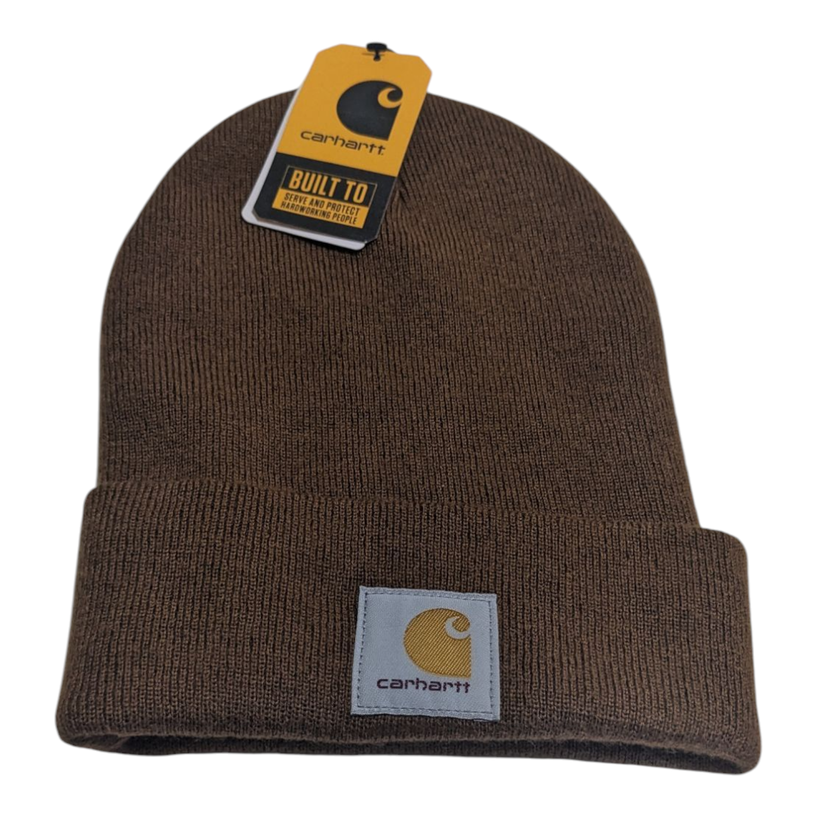 Carhartt Brown Acrylic Knit Beanie Unisex Cuffed Watch Cap One Size NWT