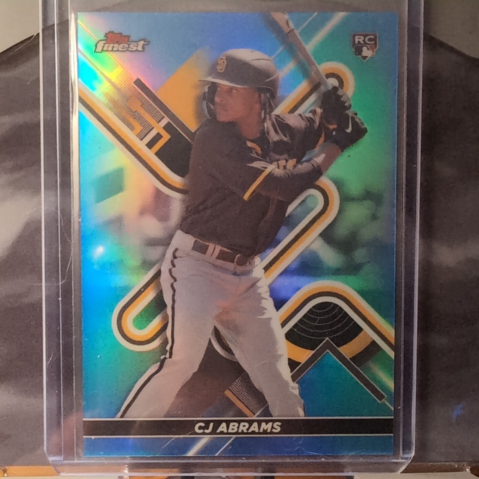 2022 Topps Finest - Sky Blue Refractor - #39 C.J. Abrams - 057/300 (RC)