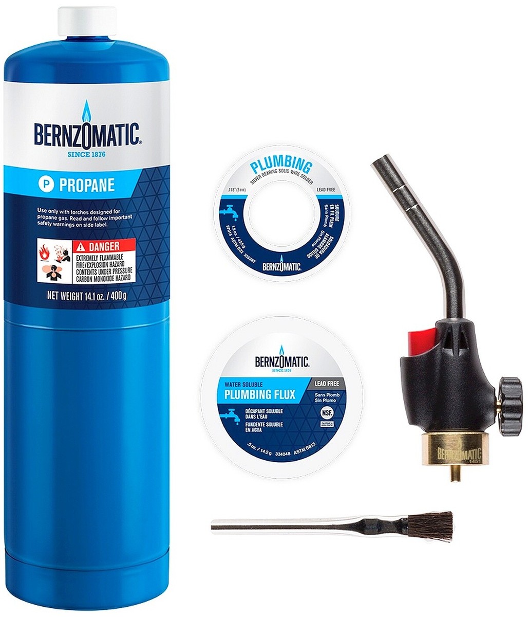 BernzoMatic Basic Torch Plumbing Kit blowtorch + propane + solder