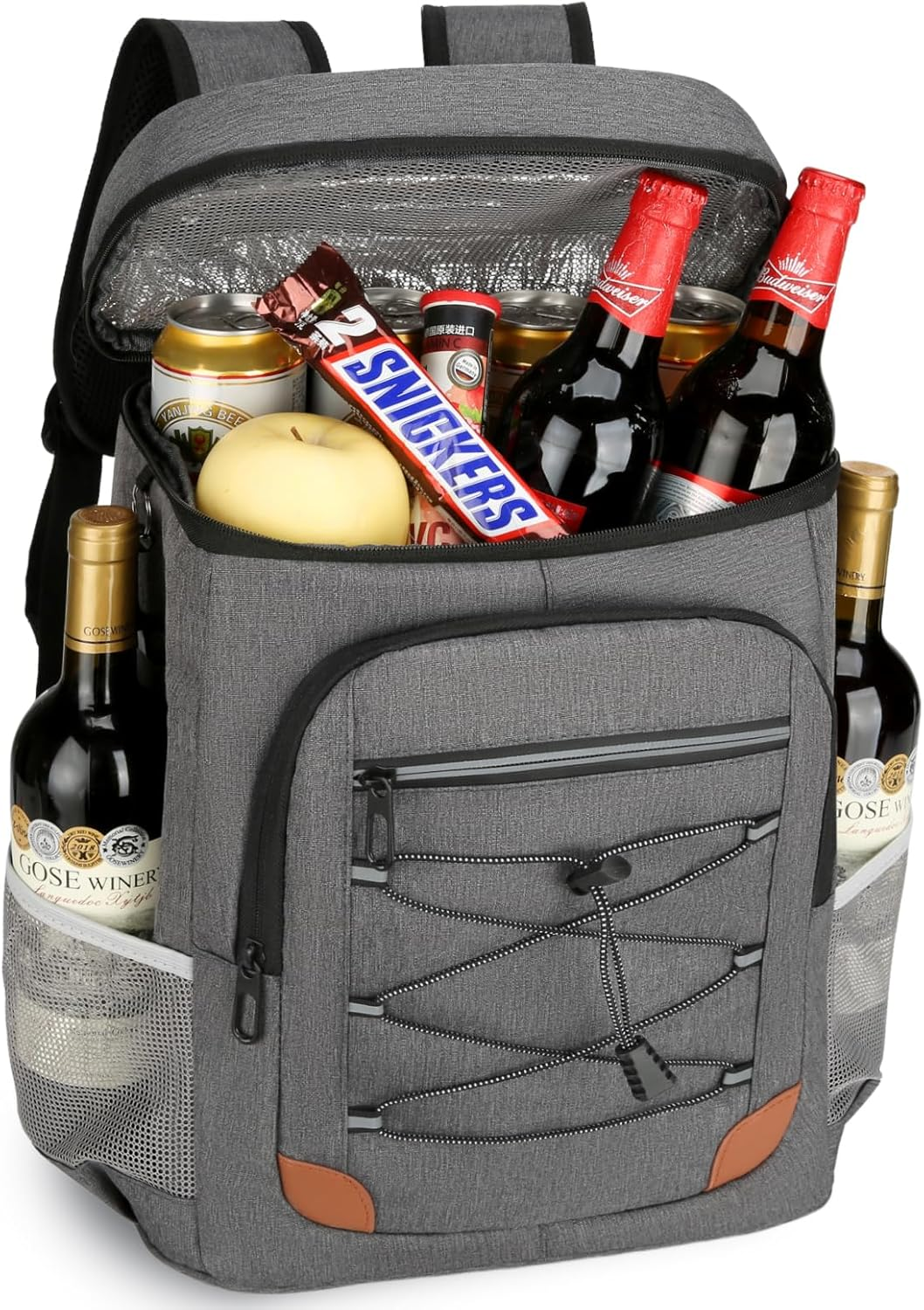 Insulated Leak-Proof Backpack Cooler for Men Holds 36 Cans Woven Design-image