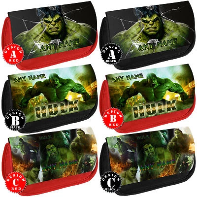 UNGLAUBLICHE HULK personalisierte Bleistifttasche Tasche Schule beliebiger Name Marvel Kinder Geschenk