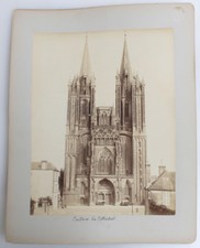 ALBUMEN PHOTO OF COUTANCES CATHEDRAL - NORMANDY, FRANCE