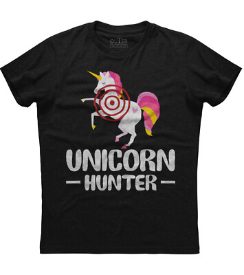Unicorn Hunter Funny Halloween Costume Womens Short Sleeve Cotton Black T-shirt