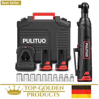 Komfortables 12V Ratschen-Schraubwerkzeug mit Schnellladegerät und 2x Akkus