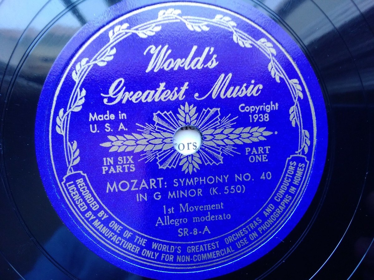 Mozart 78rpm 12-inch Set Worlds Greatest Music #SR-8/9/10 Symphony