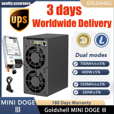 Goldshell Mini Doge3 III  Scrypt Miner 700Mh/s 400W  with PSU In Stock