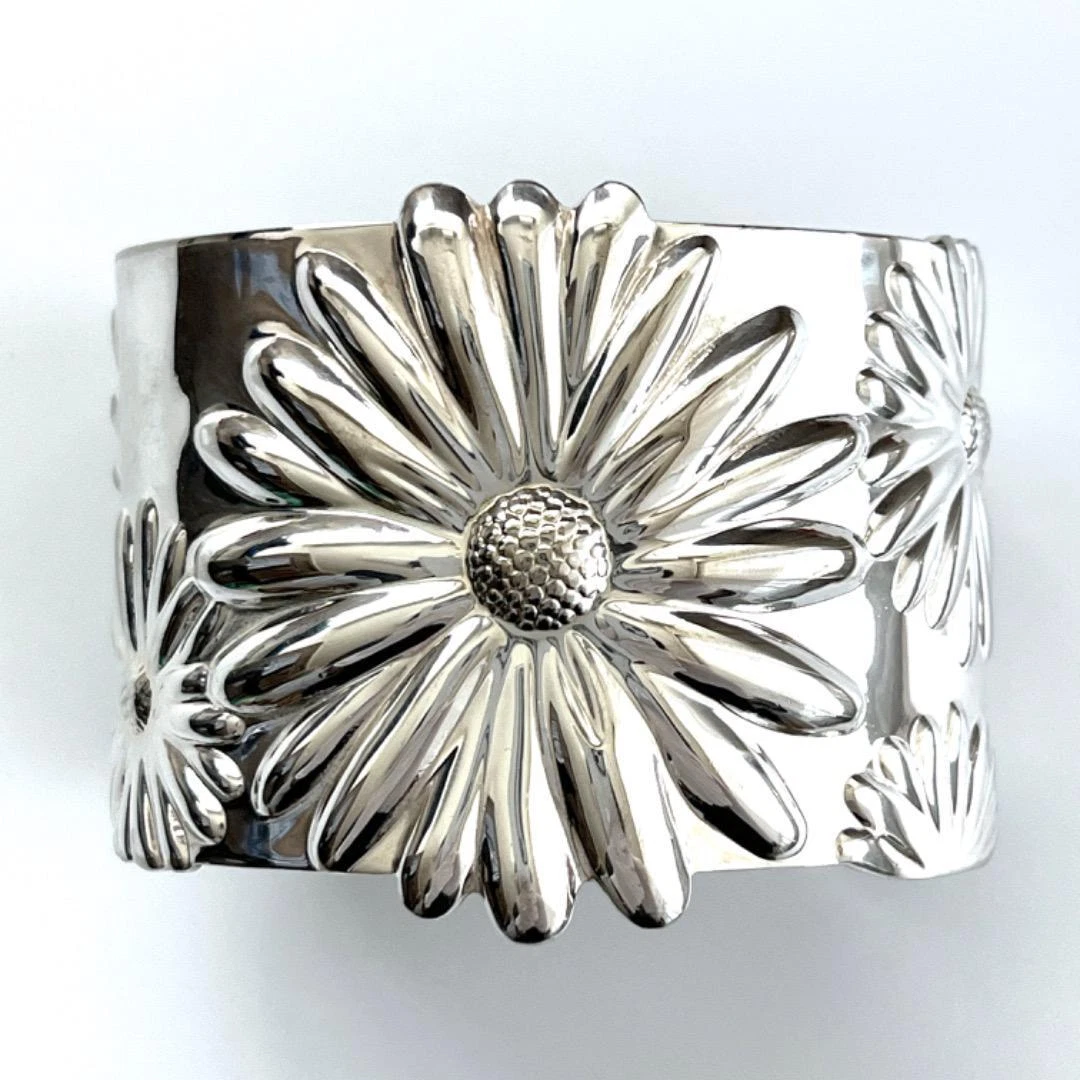 HERMÈS Bracciale TIFFANY floreale argento Ag 925 5 9 pollici circonferenza esterna