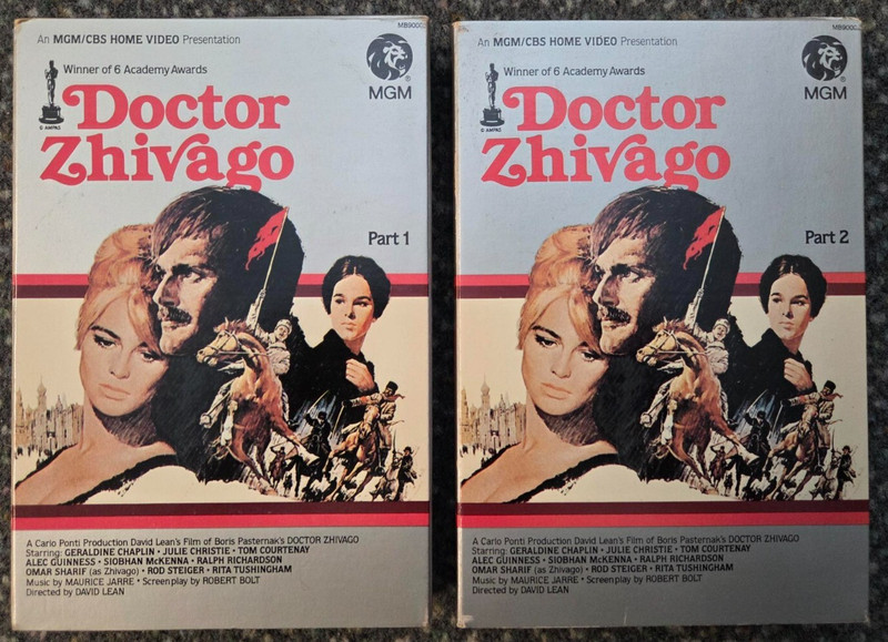 Doctor Zhivago Parts 1 & 2 BETA Betamax Tape 1980 MGM/CBS Home Video RARE 