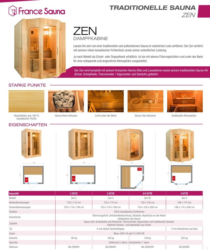 Sauna Saunakabine Finnische Traditionelle 2-Sitzer Komplettpaket Harvia 4,5kW - Bild 2 von 4