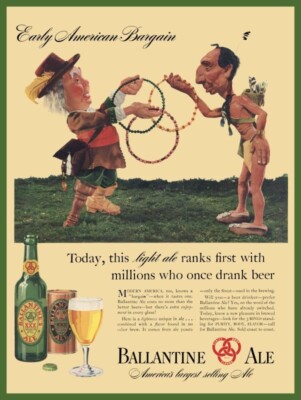 1941 Style Ballantine's Ale - Three Rings Theme Art NEW Sign 24x30'' USA STEEL