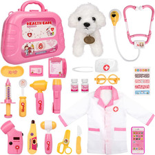 Meland Doctor Kit for Girls - Pretend Play Set with Stethoscope  Costume